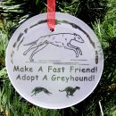 Greyhound Running Ornament